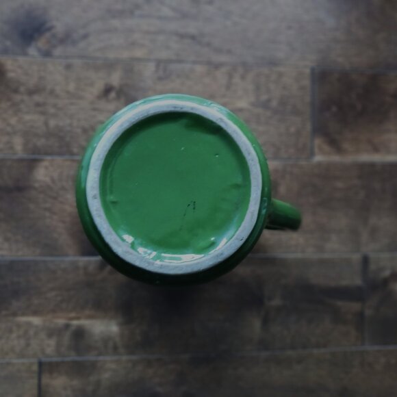 Vintage Dark Green Ceramic Pitcher : READ - Picture 6 of 7